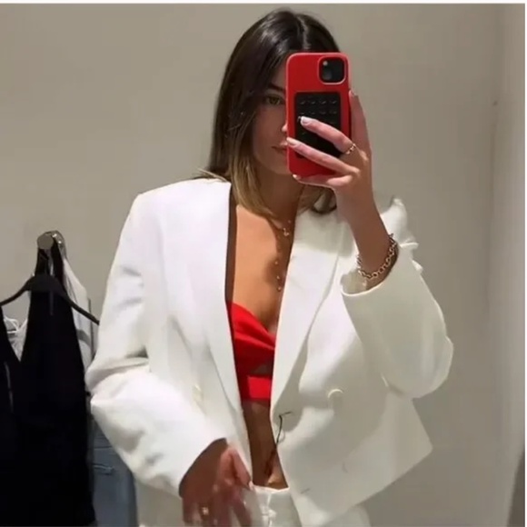 Zara Cropped Double Breasted Blazer NWT - Picture 4 of 15